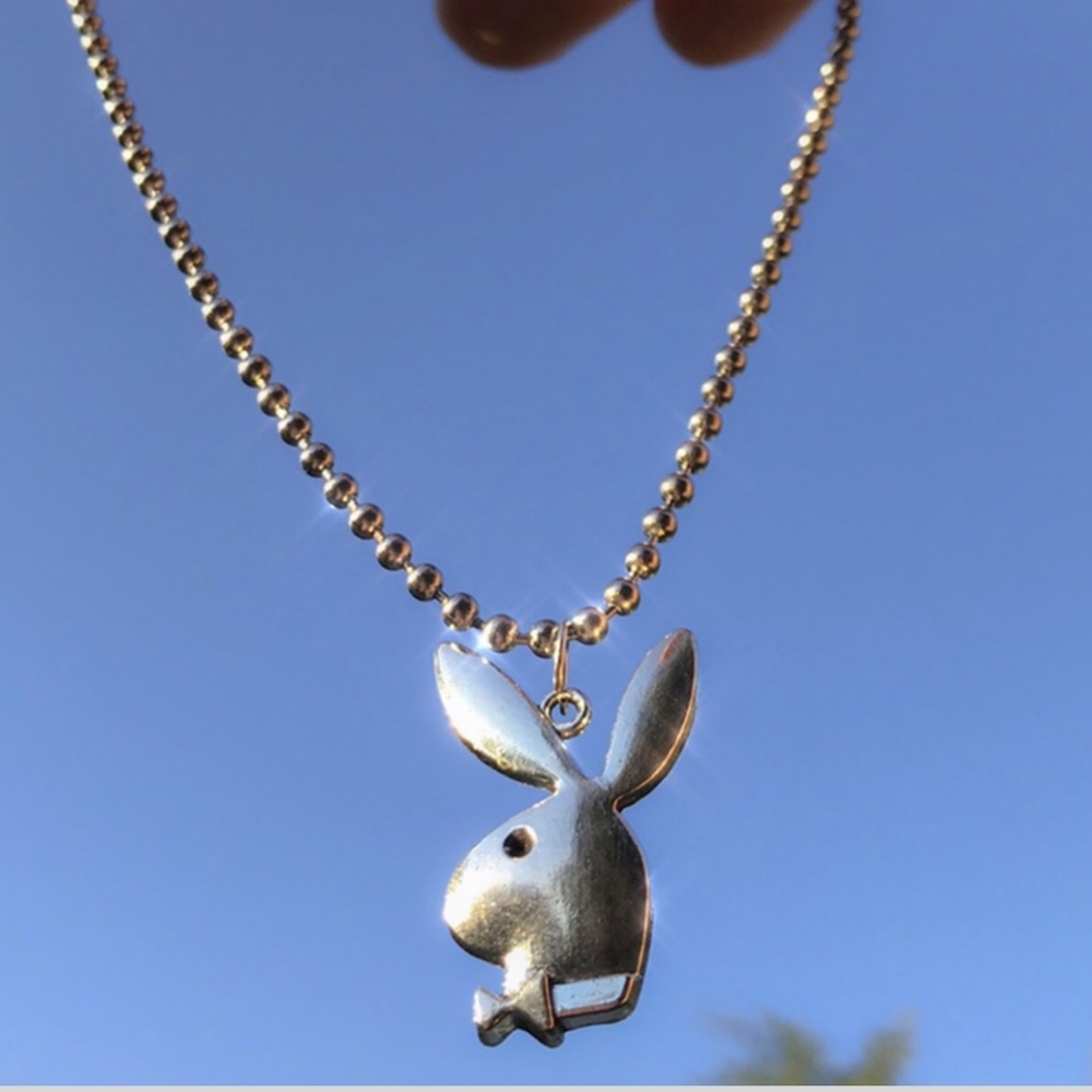 Playboy necklace on ball chain necklace